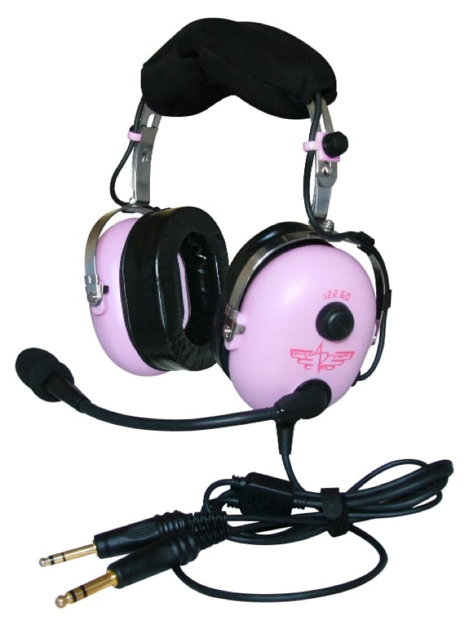 Apcom headset voor vrouwelijke piloten